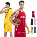 Uniforme de camisa de camisa de basquete masculino respirável personalizado